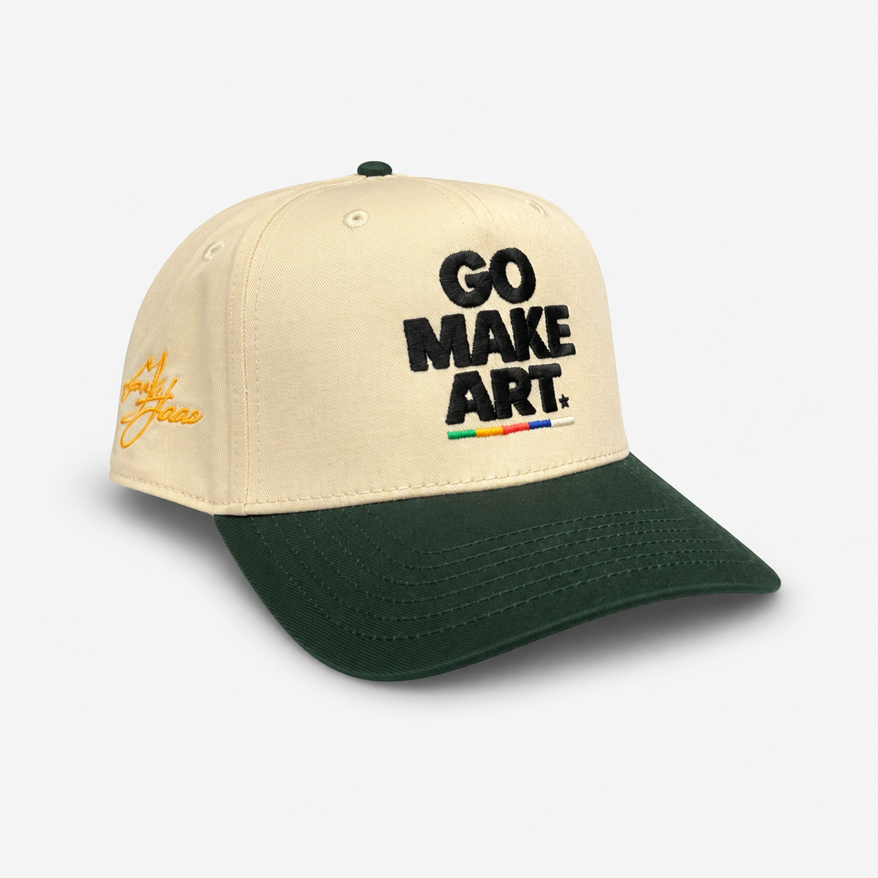 Creator Snapback (Off white w Green Brim)